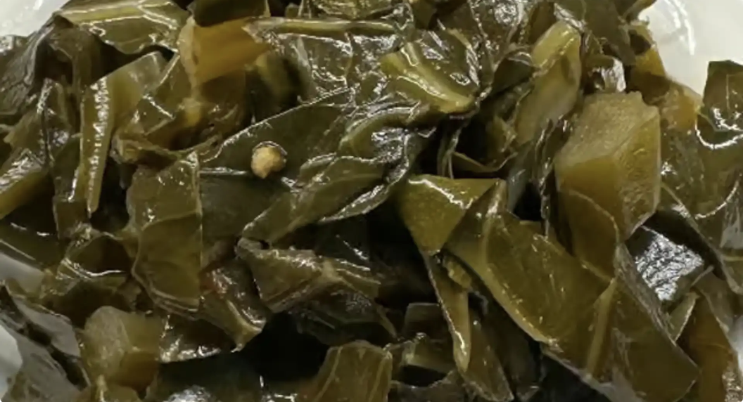 Slow-simmered collard greens